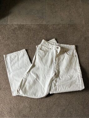Cotton On Women's Off-White Straight-Leg Jeans